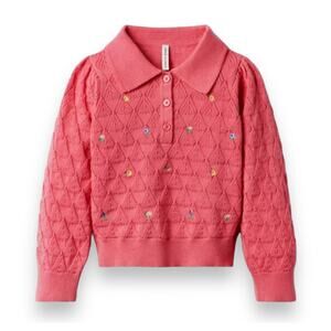 Janie and Jack NWT Embroidered Crochet Sweater. Size 2t